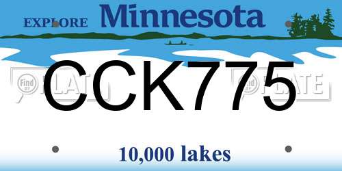 CCK775 Minnesota License Plate