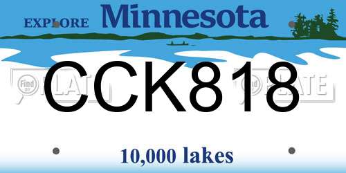 CCK818 Minnesota License Plate