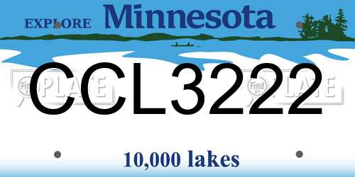 CCL3222 Minnesota License Plate