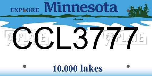 CCL3777 Minnesota License Plate