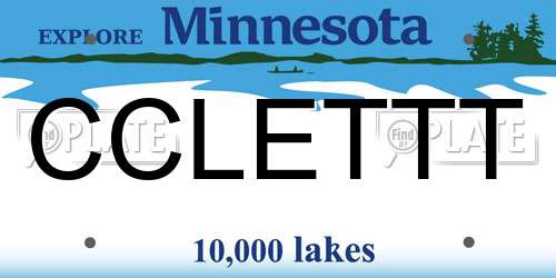 CCLETTT Minnesota License Plate