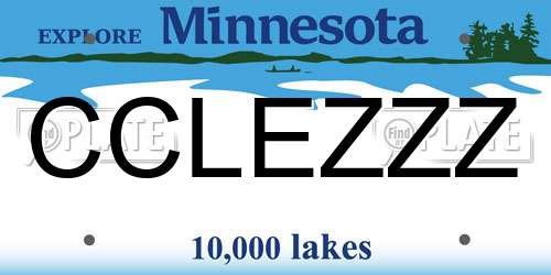CCLEZZZ Minnesota License Plate