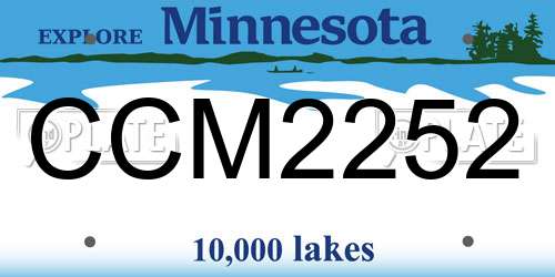 CCM2252 Minnesota License Plate