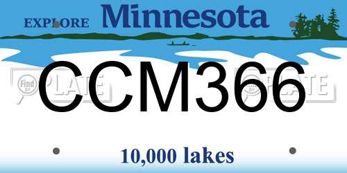 CCM366 Minnesota License Plate