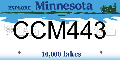 CCM443 Minnesota License Plate