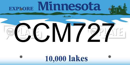 CCM727 Minnesota License Plate