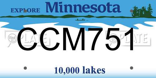 CCM751 Minnesota License Plate