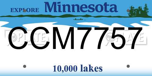 CCM7757 Minnesota License Plate