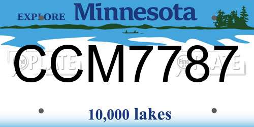 CCM7787 Minnesota License Plate