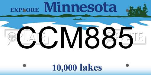 CCM885 Minnesota License Plate