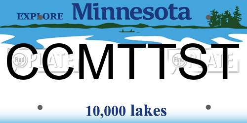 CCMTTST Minnesota License Plate