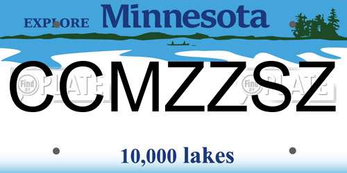 CCMZZSZ Minnesota License Plate