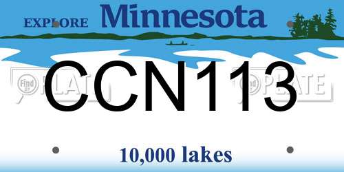 CCN113 Minnesota License Plate
