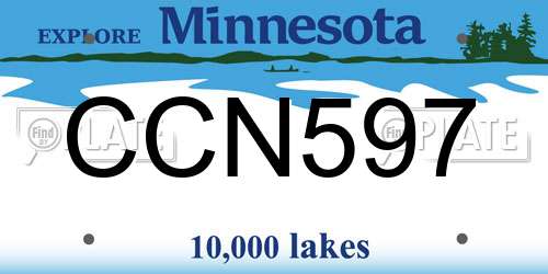 CCN597 Minnesota License Plate