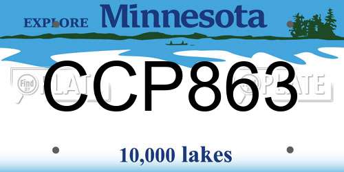 CCP863 Minnesota License Plate