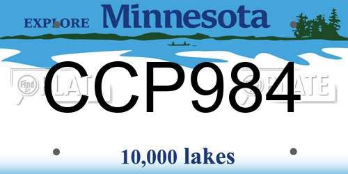 CCP984 Minnesota License Plate