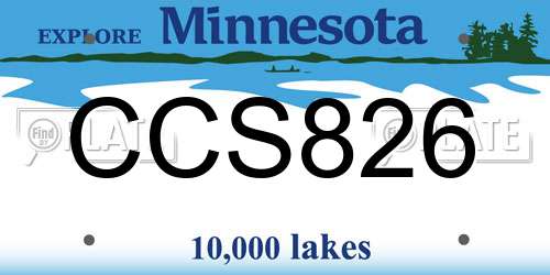 CCS826 Minnesota License Plate
