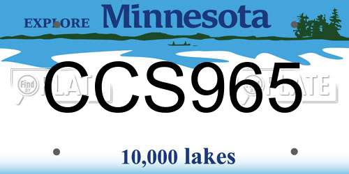 CCS965 Minnesota License Plate
