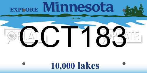 CCT183 Minnesota License Plate