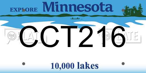 CCT216 Minnesota License Plate
