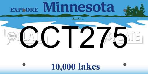 CCT275 Minnesota License Plate