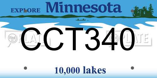 CCT340 Minnesota License Plate