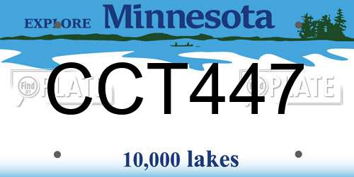 CCT447 Minnesota License Plate