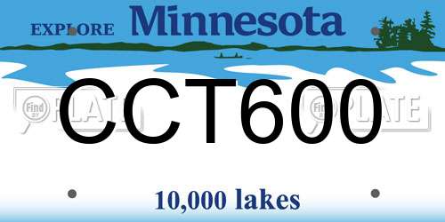 CCT600 Minnesota License Plate