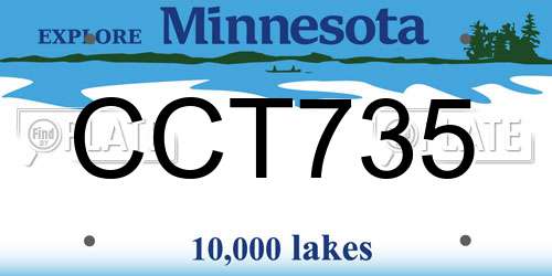 CCT735 Minnesota License Plate