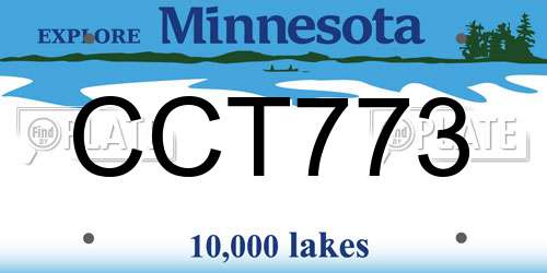 CCT773 Minnesota License Plate