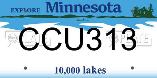 CCU313 Minnesota License Plate