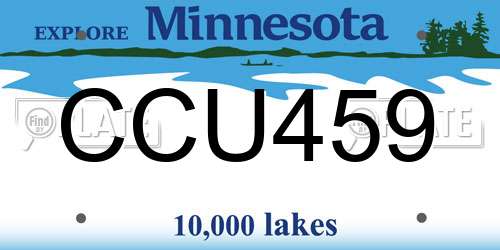 CCU459 Minnesota License Plate