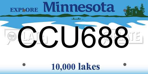 CCU688 Minnesota License Plate