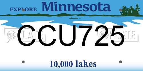 CCU725 Minnesota License Plate
