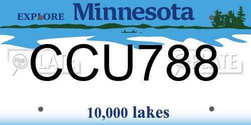 CCU788 Minnesota License Plate
