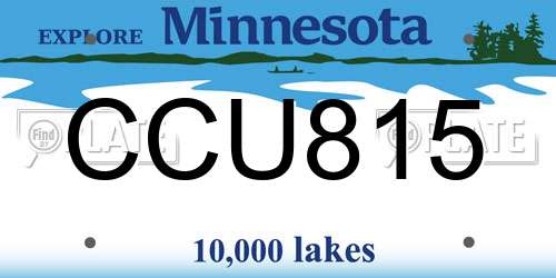 CCU815 Minnesota License Plate