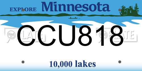 CCU818 Minnesota License Plate