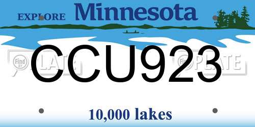 CCU923 Minnesota License Plate