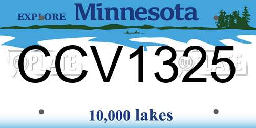 CCV1325 Minnesota License Plate