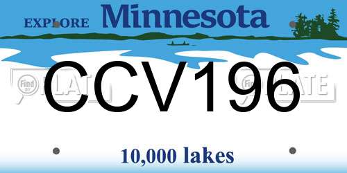 CCV196 Minnesota License Plate
