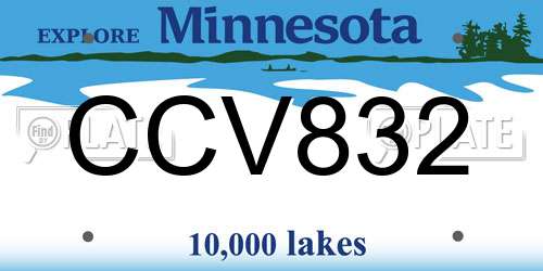 CCV832 Minnesota License Plate