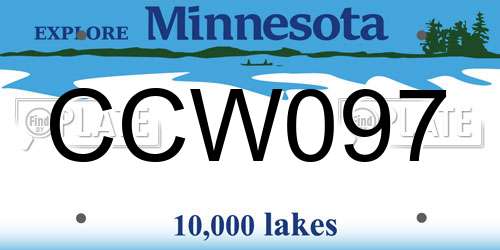 CCW097 Minnesota License Plate
