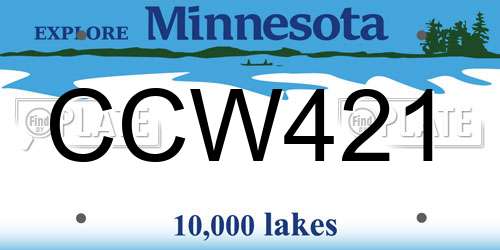 CCW421 Minnesota License Plate
