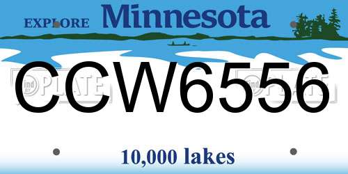 CCW6556 Minnesota License Plate