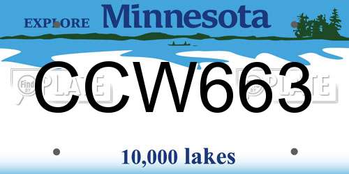 CCW663 Minnesota License Plate