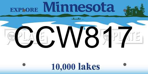 CCW817 Minnesota License Plate