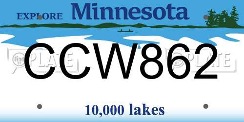 CCW862 Minnesota License Plate