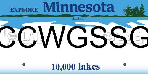 CCWGSSG Minnesota License Plate