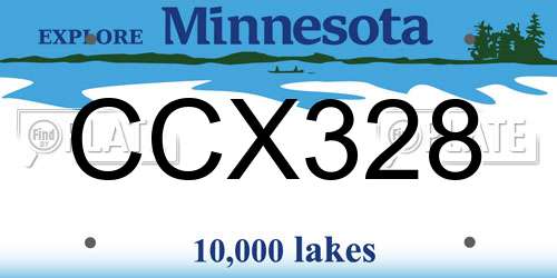 CCX328 Minnesota License Plate