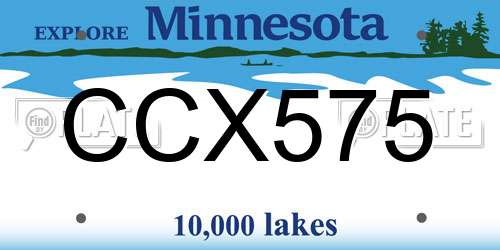 CCX575 Minnesota License Plate